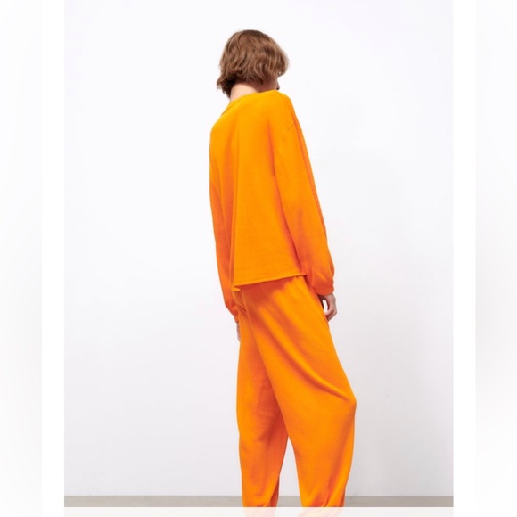 NWT ZARA ELASTIC HEM KNIT PANT AND BALLOON SLEEVE KNIT SWEATER - Picture 6 of 13